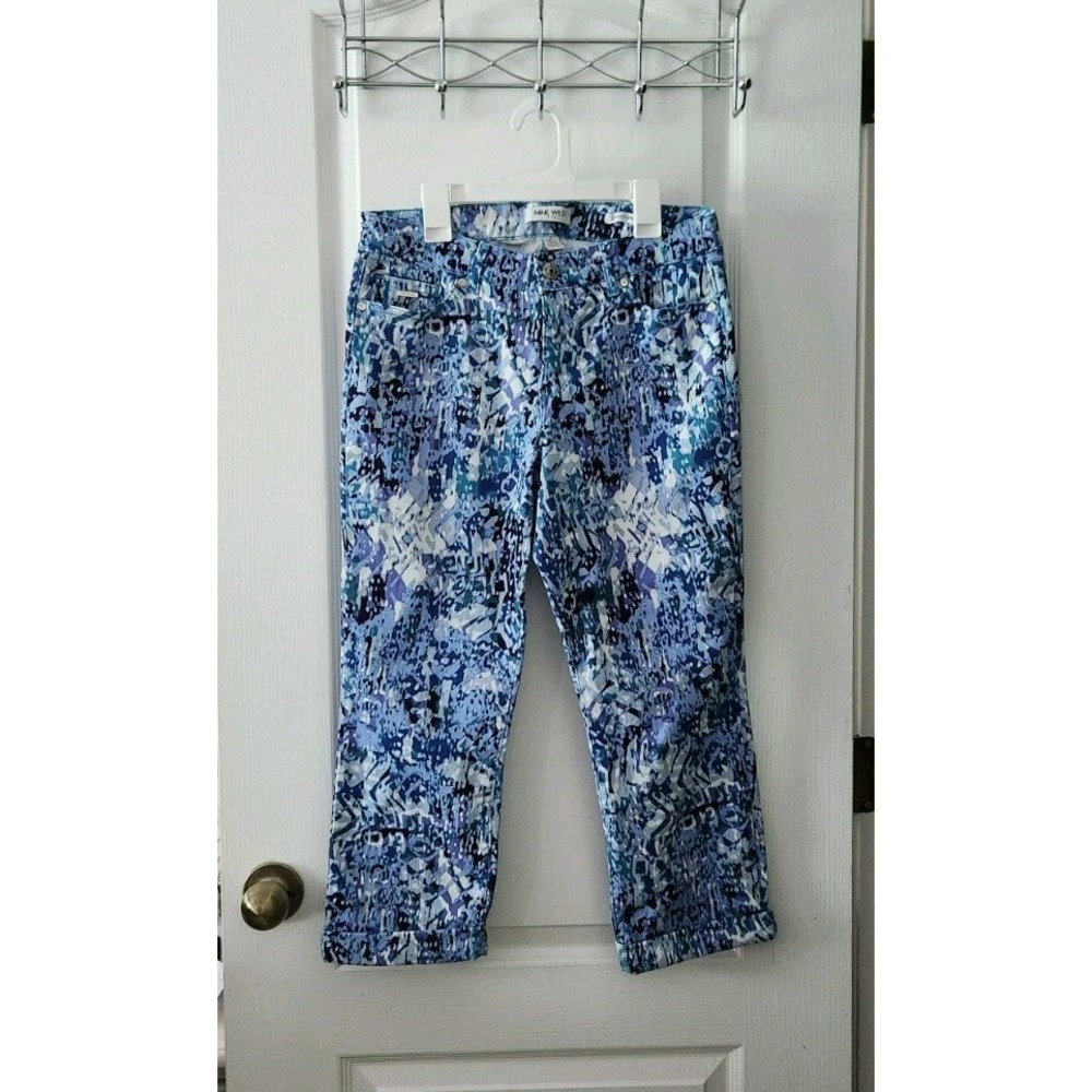 Nine West Women's Capri Denim Pants Mid-Rise Stretch Pockets Cotton Size 4